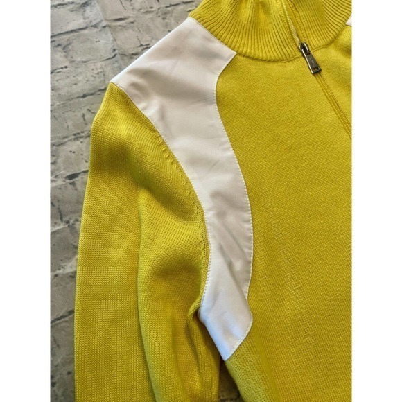 Ralph Lauren LRL Vintage Yellow White Sweater Women’s Size Large Mock Preppy EUC - Picture 7 of 11